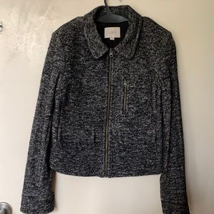 Loft charcoal gray short jacket, size s